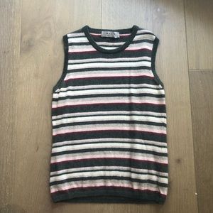 Vintage Striped sweater vest- cashmere